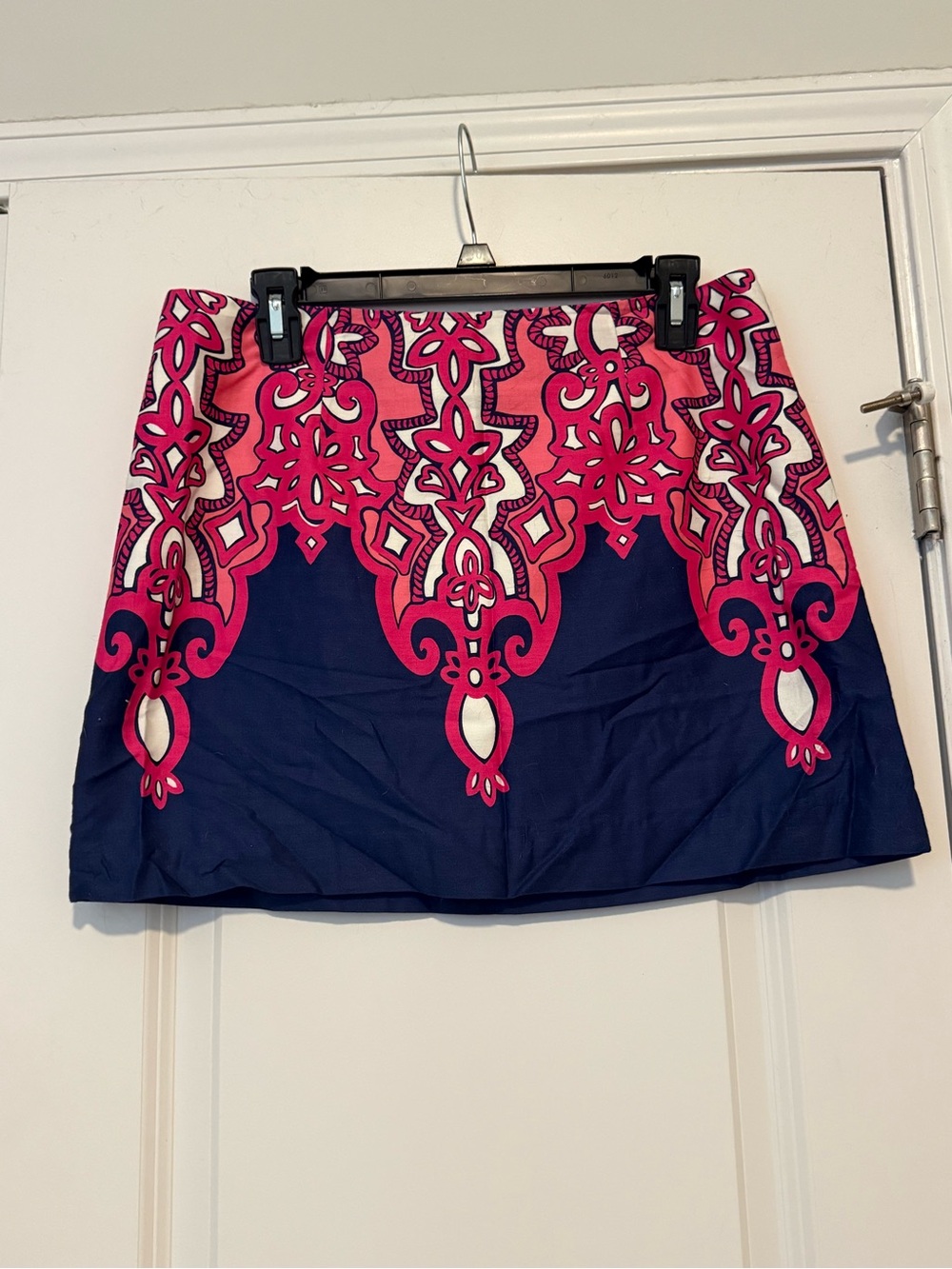 Lilly Pulitzer Navy & Hot Pink Patterned Skirt